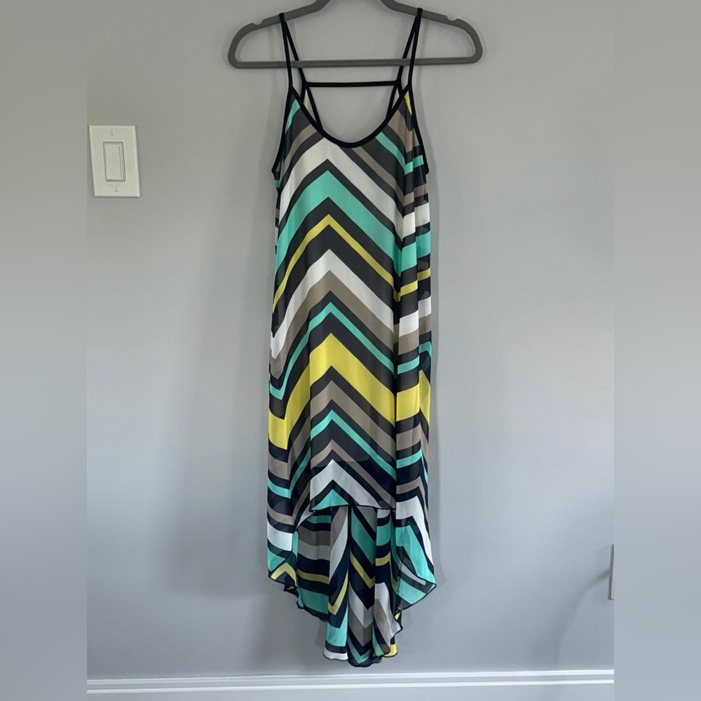 Chevron Pattern High-low Maxi Dress - Picture 4 of 4